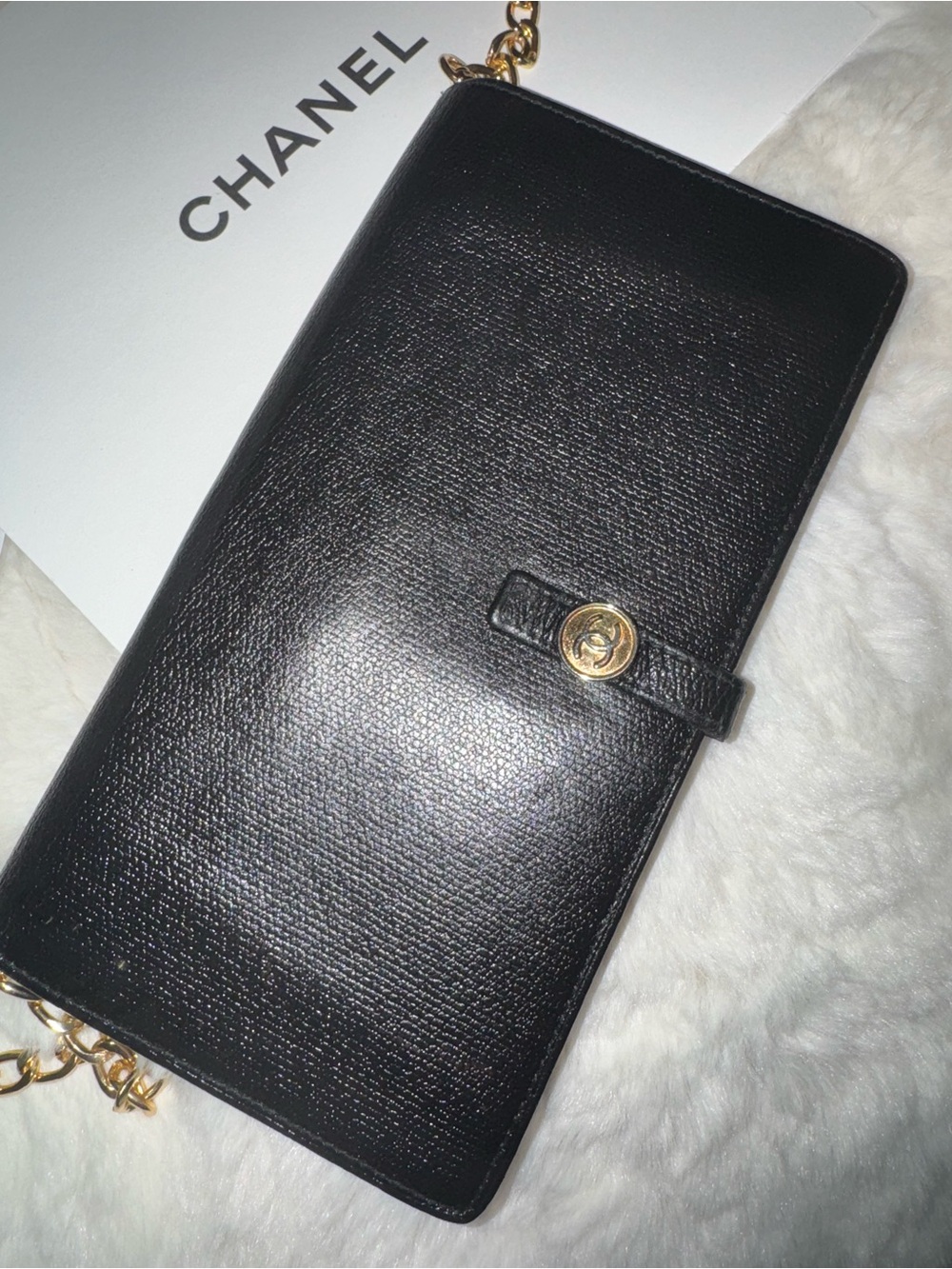 AUTHENTIC Chanel Black Chain Wallet Crossbody